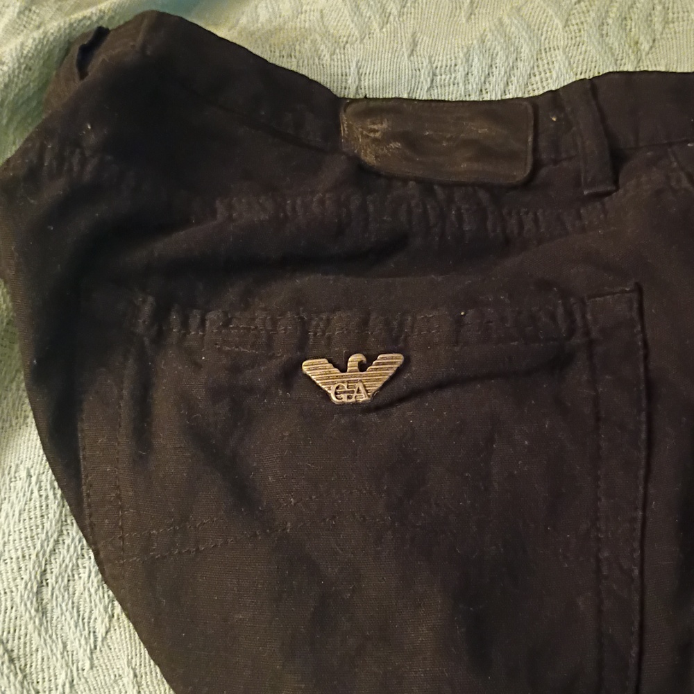 Giorgio Armani Black Bootcut Linen Jeans 33 Waist 36 Length